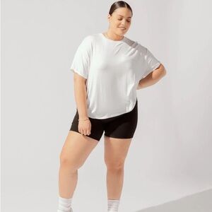 POPFLEX Boyfriend Tee Ivory Short Sleeve Workout Top